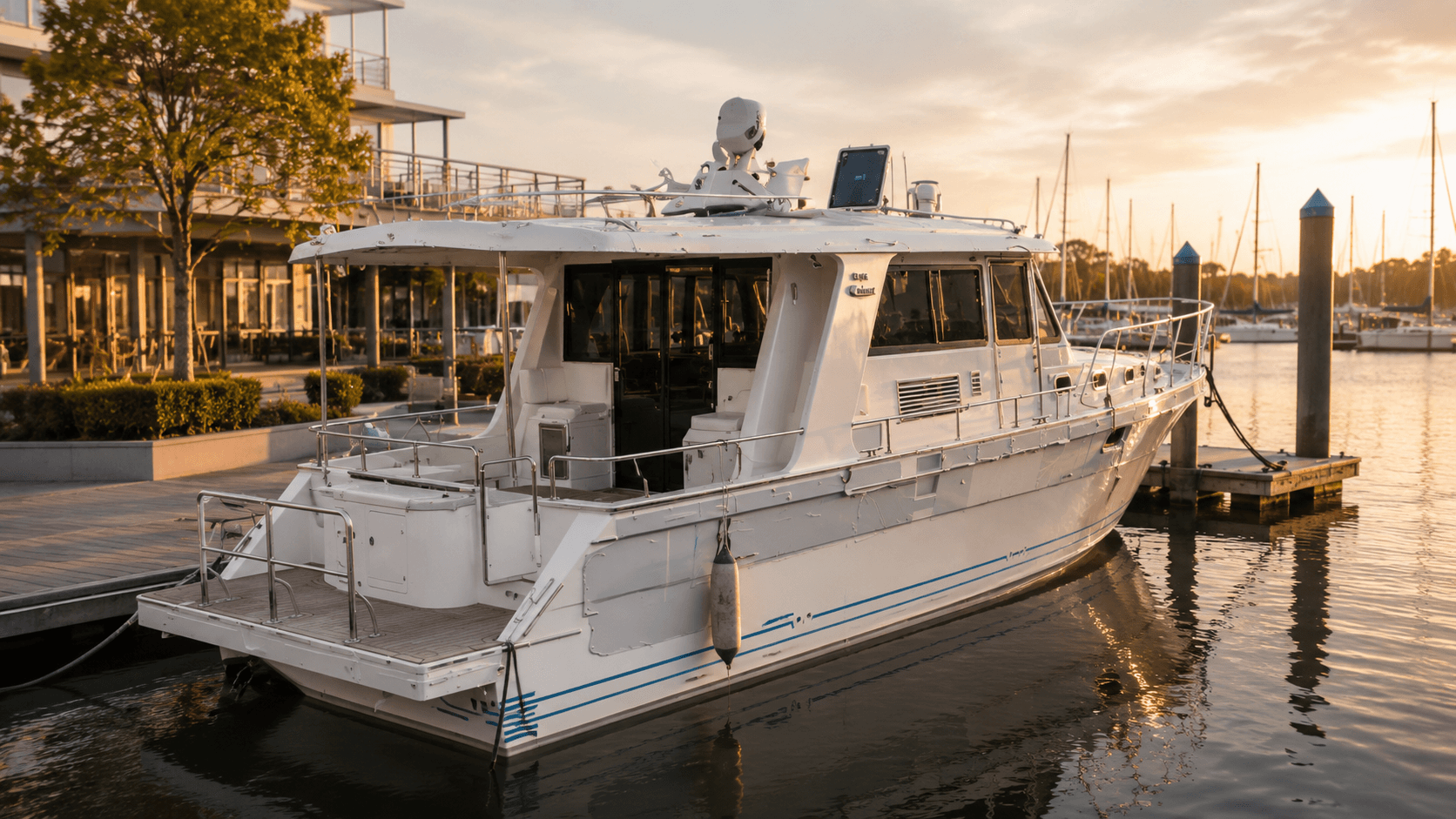 A spacious aft deck opens the way to life on the water