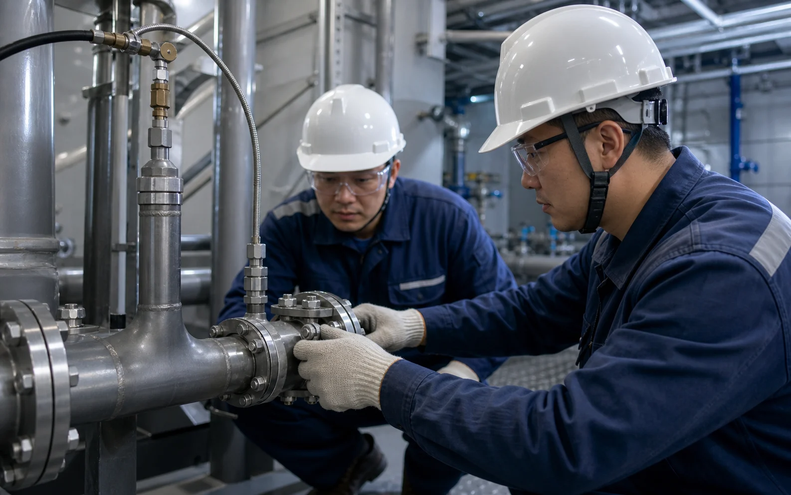 Illustrative vessel piping tightness and pressure test preparation